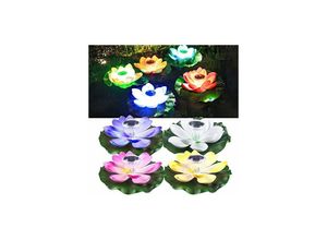 6269772101474 - 4 Stück schwimmende Teich-Lotus-Lampe Solar-Lichtsensor-Lichter wasserdichte Rasenlichter für den Außenbereich dekorative Schwimmbecken-Lichter