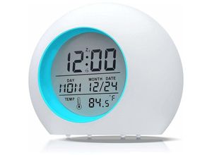 6269772209873 - Hiasdfls - Kinderwecker LED-Digitalwecker Kinderuhr Nachtlicht für Babys Schüler 7 Farben runder Kalender und Thermometer Snooze-Funktion