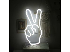 6269772210565 - Yeah Gesture Neonlichtschild weiße LED-Neonschilder mit USB-Schalter Neon-Fingerlicht Lampenschild für Schlafzimmer Bar Pub Büro Party 356 x