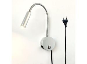 6269772210619 - Hiasdfls - Dimmbare Touch-Wand-Leselampe LED-Kopfteil-Leselampe mit USB-Anschluss und Schalter flexible Schwanenhalslampe mit Stecker