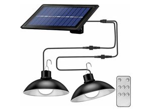 6269772210718 - Hiasdfls - Solarleuchten für den Außenbereich mit Fernbedienung IP65 wasserdicht 3 m Kabel 270° verstellbares Solarpanel Hängelampe für Garten