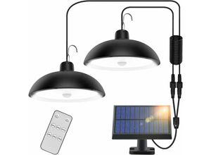 6269772210770 - Solarleuchte für den Außenbereich mit Fernbedienung 360 ° verstellbares Solarpanel IP65 wasserdichter Solarleuchter für Garten Camping HIASDFLS