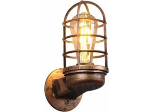 6269772210817 - Hiasdfls - Retro-Wandlampe Vintage-Industriebeleuchtung rustikale Wandlampen Draht Metallkäfig Wandleuchte Innenbereich Zuhause Retro-Leuchte