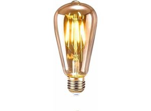 6269772211586 - Led Edison Glühbirne 1 Stück E27 led Glühbirne Vintage Deko Lampe Retro Edison Antik Glühbirne Lampe ST64 4W Warmweiß led Filament für Restaurant