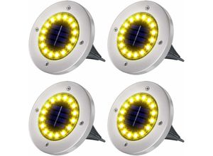 6269772211722 - Hiasdfls - Solar Gartenleuchte Outdoor led Bodenleuchte 16 led IP65 Wasserdichte Gartenleuchte für Landschaft Gehweg Rasen Stufen Decks Zaun