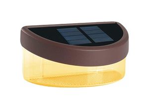 6269772212033 - Hiasdfls - Wasserdichte LED-Solar-Terrassenleuchte für den Außenbereich für Zaun Terrasse Deck Auffahrt (braun-warmes Licht)