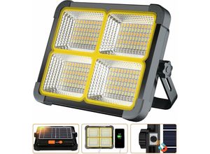 6269772212859 - Hiasdfls - Wiederaufladbarer LED-Scheinwerfer 336 LEDs   100 w   Solarpanel   4 Beleuchtungsmodi   12000 mAh externer Akku   Magnetabsorption ideal