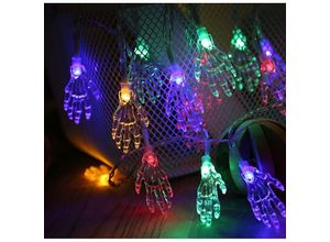 6269772213030 - Solarbetriebene 65 m 30 LED Halloween Geisterhand Lichterketten Skelett Hand Outdoor Garten Mid-Yuan Festival Dekoration Licht (Farbe) HIASDFLS