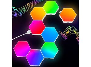 6269772213474 - Hiasdfls - led Panel Hexagon Wandleuchte – Smart rgb Modular Light Touch Control mit App Remote – Gaming Setup Neon Deco Wandleuchten für Kinder