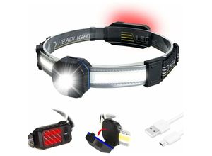 6269772213696 - Leistungsstarke Kopflampe cob xpg 10 Modi usb wiederaufladbare LED-Stirnlampe 500 Lumen IPX4 Wasserdicht Camping Lesen Wandern Radfahren Angeln