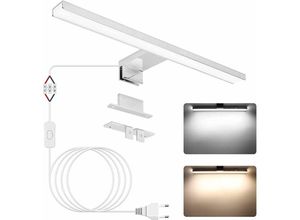 6269772214389 - Hiasdfls - LED-Spiegellampe Badezimmer-Schminkspiegel-Frontlicht-Wandleuchte 40 4000000 6000K 1200lm 12W IP44 Edelstahl Schrankwandbeleuchtung