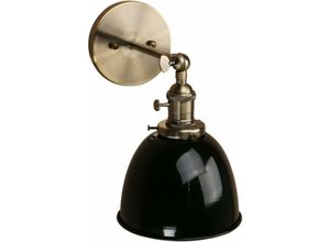 6269772214631 - Hiasdfls - Metall verstellbare Wandleuchte Leuchte Schüssel Stil Eisenschirm Wandlampe industrielle Retro-Beleuchtung schwarz (keine Glühbirne)