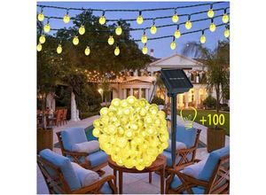 6269772215553 - Hiasdfls - Solar Lichterketten Outdoor Indoor - 12M 100LED Lichterkette IP65 Wasserdichtes LED-Licht Weiche Kristallkugeln Lampe zur Dekoration