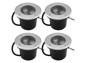 6269772216321 - LED-Einbaustrahler für den Außenbereich 4 Stück 3 w IP65 LED-Einbaustrahler rund Terrasse 270 Lumen Außen-Gartenbeleuchtung Lampe für