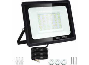 6269772216611 - 30 W LED-Außenstrahler 6500 K Sicherheitslicht für den Außenbereich LED-Außenstrahler 2700 LM LED-Außenlampe IP66 wasserdicht für Terrasse