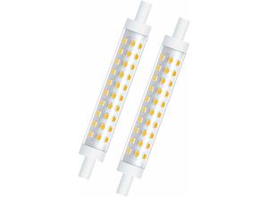 6269772216765 - Hiasdfls - 2 Stück 10 w R7s 118 mm LED-Glühbirne dimmbar warmweiß 3000 k 100 w Halogenäquivalent linearer Doppelendreflektor Flutlicht für