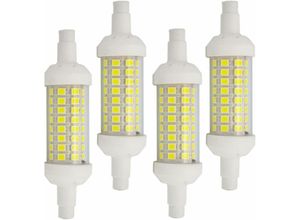 6269772216864 - Hiasdfls - 4X R7S led Birne 6W 78mm Keramik Lampen Fluter Strahler Lampe - Kaltweiß 6000K - 2078mm - 480LM - AC220V - R7S Halogen Ersatzbirne