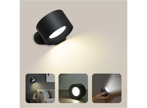 6269772217144 - Innenwandleuchte Touch LED Wandleuchte mit USB Ladeanschluss Touch Control 3 Helligkeitsstufen 3 Temperaturen 360° Drehbare Nachttischlampe für