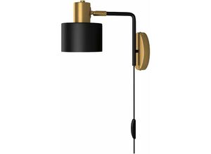 6269772217687 - Hiasdfls - E27 Wandleuchte Schwarz und Gold industrielle Vintage Schlafzimmer Innen verstellbare Lampe mit 18 m Kabelstecker Metallbeleuchtung für