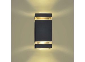 6269772217816 - Schwarze LED-Innen- und Außenbeleuchtung Auf- und Ab-LED-Wandleuchte Wandfluter Gu10 2 5W Veranda-Licht-Wandleuchte Warmweiß Hiasdfls