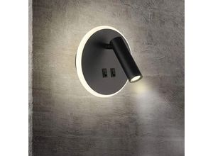 6269772228669 - Nachttischlampen LED Wandleuchte Indoor Hotel Wandleuchten Bettflur Wandleuchte mit Schalter - Neutrales Licht Schwarz (Rund) HIASDFLS