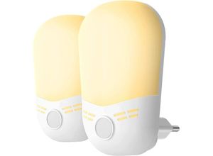 6269772232369 - Led Nachtlicht 2er Set Plug-and-Play Automatisches Plug-In Nachtlicht mit Lichtsensor Kinder Nachtlicht für Kinderzimmer Flur Wohnzimmer Treppe