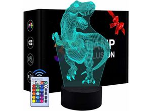 6269772232529 - Hiasdfls - 3D-Dinosaurier-LED-Nachtlicht 16 Farben mit Fernbedienung – das beste Geschenk für Kinder