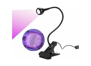 6269772232574 - Hiasdfls - Big Chip 395 nm UV-LED-Schwarzlicht mit Schwanenhals und Clip für UV-Gelnägel und UV-Härtung Handyreparatur Ultraviolettes Schwarzlicht 5