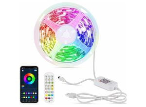 6269772232611 - Hiasdfls - 6M 5050 rgb LED-Streifen Lichtstreifen gesteuert über Fernbedienung und Smartphone-App für Zuhause Fernseher Schlafzimmerdekoration