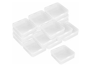 6269772238521 - 16 Stück transparente Mini-Aufbewahrungsbox Kunststoff-Aufbewahrungsbehälter Schmuck-Organizer-Box mit hochklappbaren Deckeln für Karten kleine