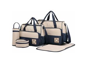 6269772243815 - Baby Wickeltasche 5 Sets Babytasche Mutter Wickeltasche Handtasche Handtasche Flaschenhalter mit einer Windel Hiasdfls