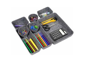 6269772244430 - Schreibtisch-Schubladen-Organizer Filz-Schreibtischboxen Etui Tisch-Organizer für Stifte Radiergummis und anderes Schreibtischzubehör Büro