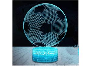 6273995980969 - Devenirriche - 3D Fußball Lampe led Nachtlicht mit Fernbedienung 7 Farben Wählbar Dimmbare Touch Schalter usb Nachtlampe Geburtstag Geschenk Frohe