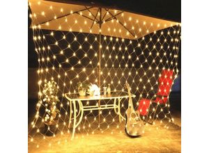 6273995994874 - Devenirriche - led Lichternetz 144er Leds mit Stecker 220v für Party Garten Weihnachten Halloween Hochzeit Beleuchtung Deko 2M x 2M Warmweiß