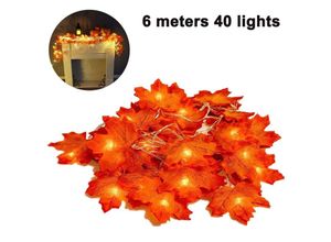 6273996022316 - Devenirriche - Ahornblatt Lichterkette Funkelnde Licht Hängende Beleuchtung Dekorationen Für Garten Indoor Outdoor Halloween Thanksgiving Farbverlauf