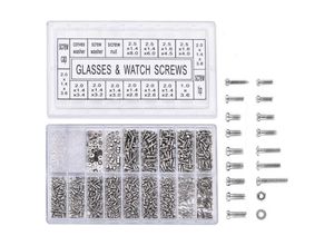 6273997039573 - 1000Pcs Micro Shaped Brillen Mini Sonnenbrille Sortiment Schraube Uhr Mutter Reparatursatz Für Edelstahlschrauben