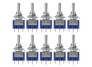 6273997046090 - Devenirriche - 10 Stück Mini Kippschalter on-off-on spdt MTS-103 3 Positionen 3 Pin 6mm 6A 125VAC