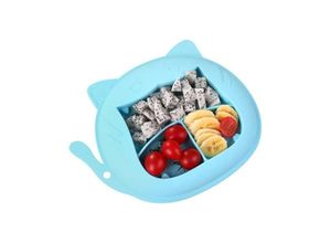 6273997061109 - Babynahrung Silikonteller Kinder Silikonteller mit rutschfestem Saugnapf mit individueller mikrowellengeeigneter Tischdecke