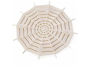 6273997578744 - Longziming - Küchenspüle Sieb Duschabfluss Haarauffangsieb mit Saugnapf (Spider Web Beige)