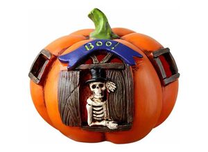 6273997579703 - Longziming - Halloween Kürbis Lampe Led Skelett Schädel Statue Nachtlicht Haunte House Requisiten Kürbis Schaum Halloween Licht Laterne Stil 2