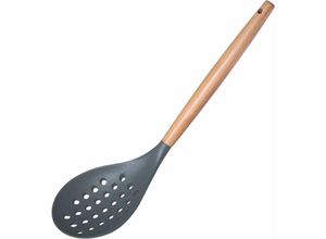 6273997584479 - Silikon-Skimmer hitzebeständig mit langlebigem hitzebeständigem Silikon-Holzgriff Antihaft-geeignet zum Kochen Backen Braten 321 cm