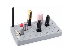 6273997588514 - Lippenstifthalter Make-up-Aufbewahrungslösung 36-Fach-Silikon-Lippenstift-Ausstellungsständer Kreative Desktop-Aufbewahrung (Grau)