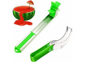 6273997601053 - Hiasdfls - Watermelon-Windmühler-Fräser Melon-Kugel-Kit Wassermelone-Werkzeug und Edelstahl-Wassermelone Windmühle Slicer