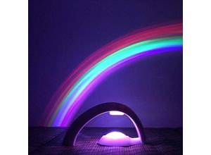 6273997876154 - Longziming - Regenbogen-LED buntes kreatives Nachtlicht 2 Modi eiförmige Regenbogen-Projektionslampe Kinderzimmerdekoration (a)