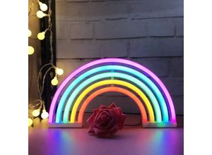 6273997880489 - Regenbogen-LED-Neonlichter Kunst bunte Neonlampe Nachtlampe Innenwanddekoration für Zuhause Party Geburtstag Valentinstag Geschenke