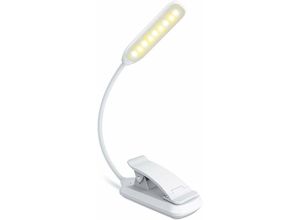 6273997880700 - LED-Leselicht wiederaufladbare Leselampe in 3 Helligkeitsmodi (kaltes Weiß warmes Gelb) dimmbares Leselicht für Buch im Bett Buchclip-Licht für