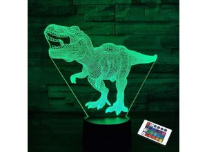 6273997893427 - Dinosaurier-Geschenke T Rex 3D-Nachtlicht 16 Farben wechselnde Kinder-Nachttischlampe mit Fernbedienung Geburtstagsgeschenke für Jungen und Mädchen