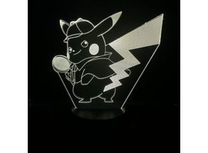 6273997893571 - Devenirriche - Pokemon Detective Pikachu LED-Lampe Farbwechsel USB-Nachtlicht und Dekoration