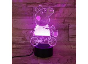 6273997893618 - Zqyrlar - Kinder-LED-Lampe Peppa Pig Designs Farbwechsel USB-Nachtlicht und Dekoration