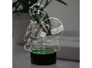 6273997893625 - Devenirriche - Gaara Visuelles 3D-LED-Nachtlicht Anime-Figurenlampe USB-Basis Fernbedienung Weihnachten Baby-Illusionslampe Fan-Souvenir für